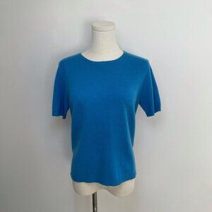 Vintage Lord Taylor Two Ply Cashmere Short Sleeve Sweater | Blue | Women’s Size